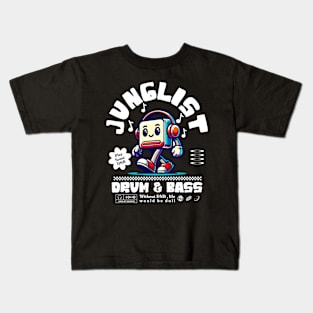 JUNGLIST  - DNB Headphone Mascot (white) Kids T-Shirt